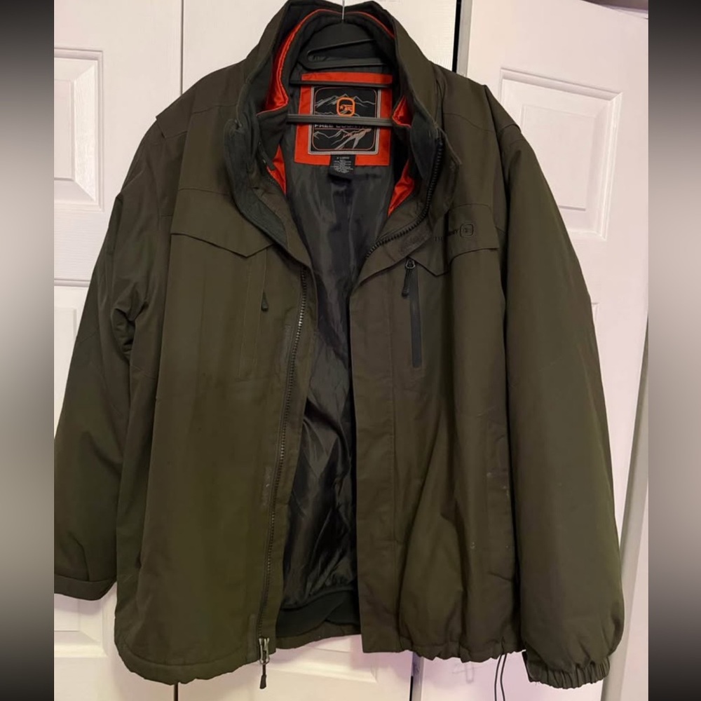 Free Country Green Military Field Jacket Weather-Resistant Insulated